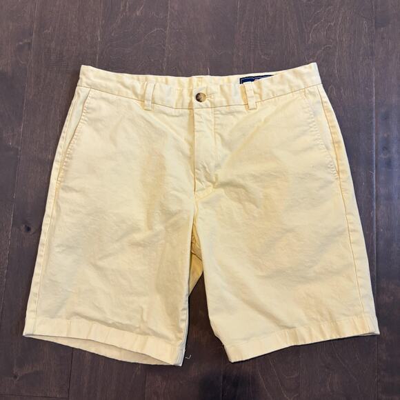 Vineyard Vines Shorts Men 34 Butter Yellow Breaker Stretch Chino Golf Nautical - Picture 1 of 13